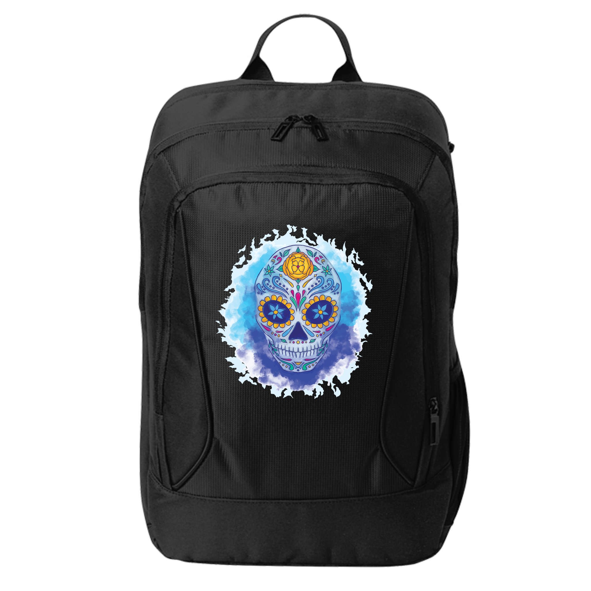 Sugar Skull Watercolor City Backpack