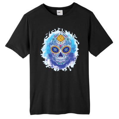 Sugar Skull Watercolor Tall Fusion ChromaSoft Performance T-Shirt