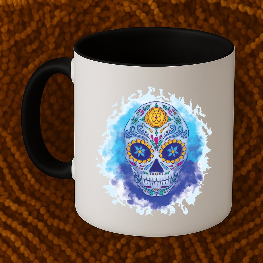 Sugar Skull Watercolor Mug