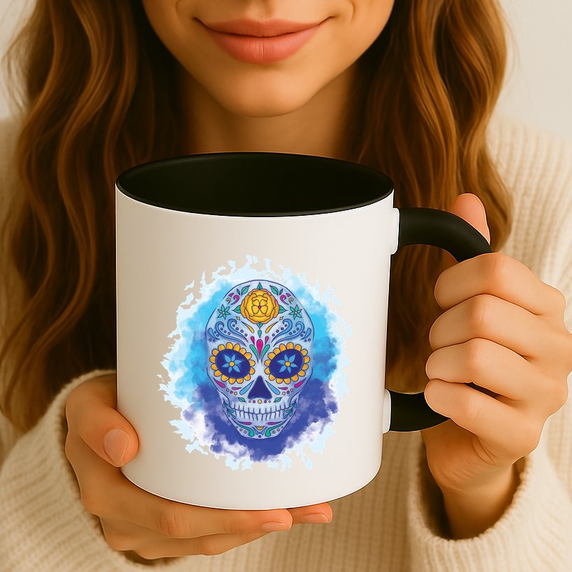 Sugar Skull Watercolor Mug