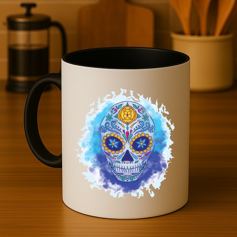 Sugar Skull Watercolor Mug