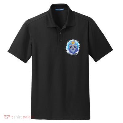 Sugar Skull Watercolor Dry Zone Grid Polo