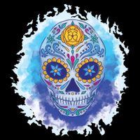 Sugar Skull Watercolor Women's V-Neck T-Shirt