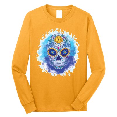 Sugar Skull Watercolor Long Sleeve Shirt