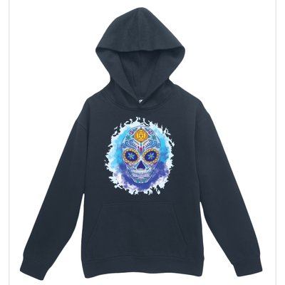 Sugar Skull Watercolor Urban Pullover Hoodie