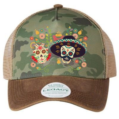 Sugar Skulls Day of the Dead Legacy Tie Dye Trucker Hat