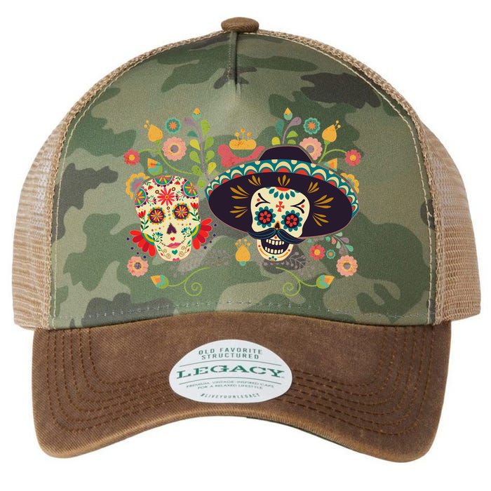 Sugar Skulls Day of the Dead Legacy Tie Dye Trucker Hat