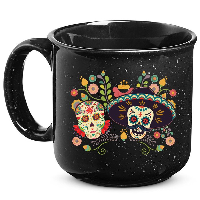 Sugar Skulls Day of the Dead 15oz Campfire Ceramic Mug