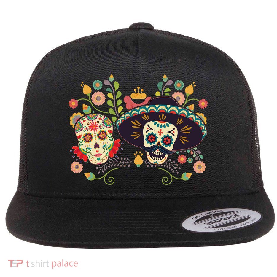 Sugar Skulls Day of the Dead Flatbill Hat