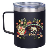 Sugar Skulls Day of the Dead 12oz Stainless Steel Coffee Mug