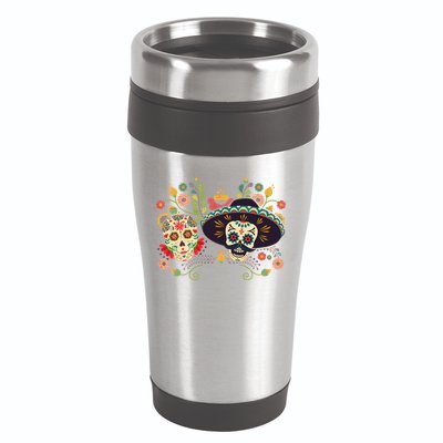 Sugar Skulls Day of the Dead 16oz Travel Tumbler