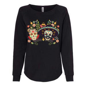 Sugar Skulls Day of the Dead Womens California Wash Sweatshirt