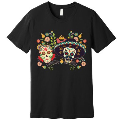 Sugar Skulls Day of the Dead Premium T-Shirt