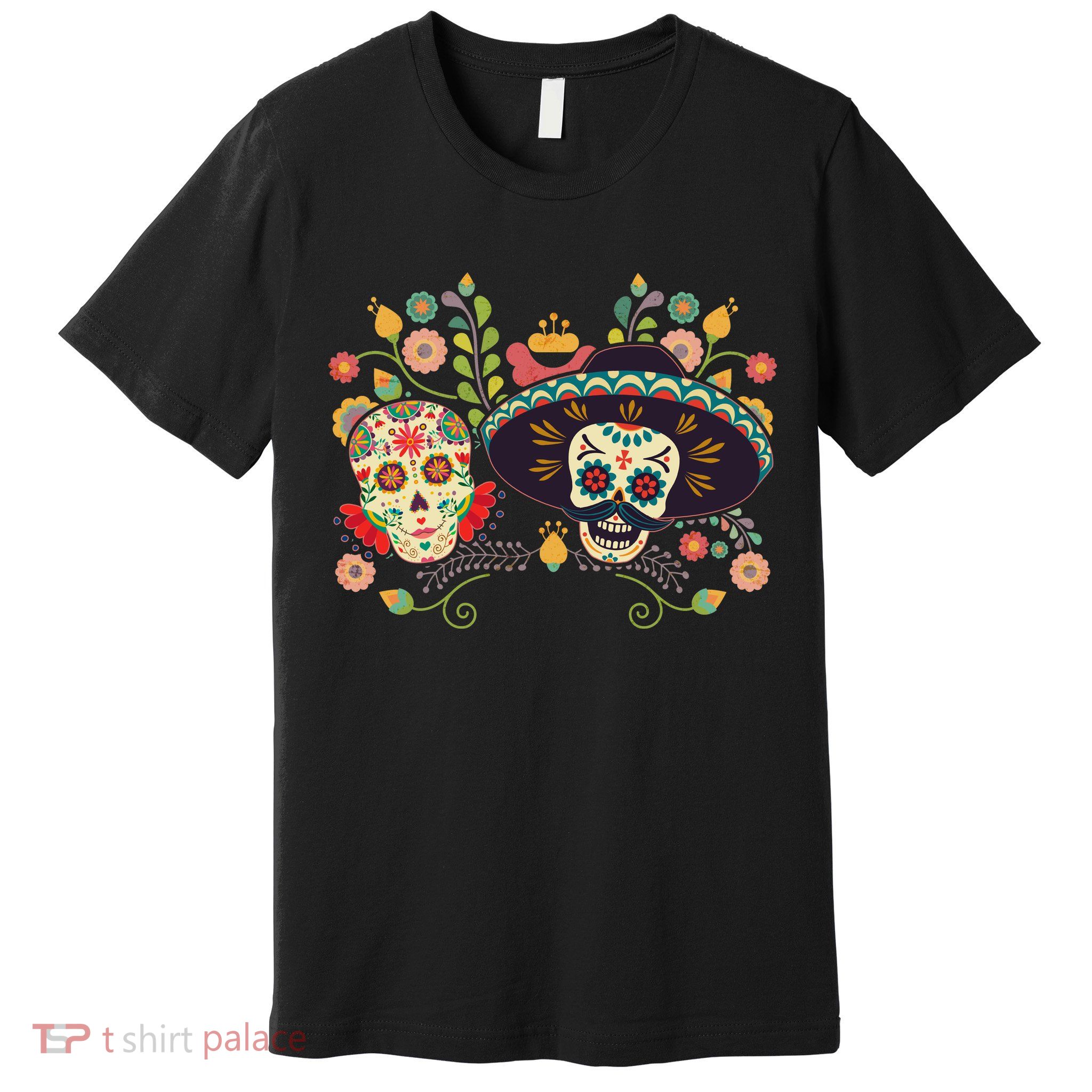 Sugar Skulls Day of the Dead Premium T-Shirt