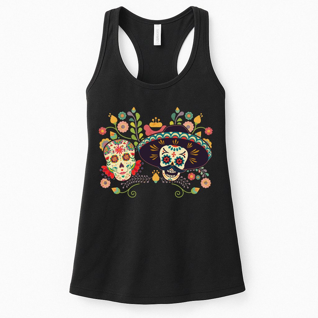 Sugar Skulls Day of the Dead Womens Tank Top