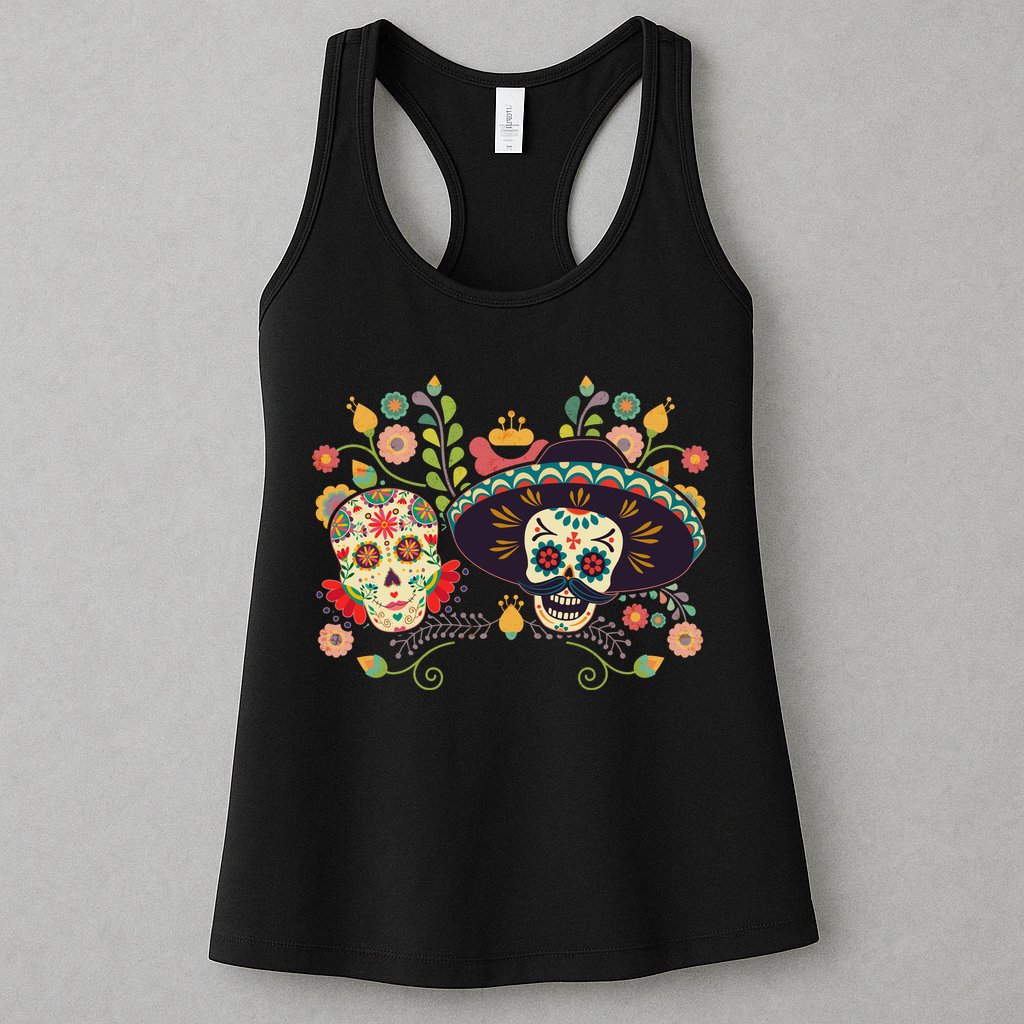 Sugar Skulls Day of the Dead Womens Tank Top