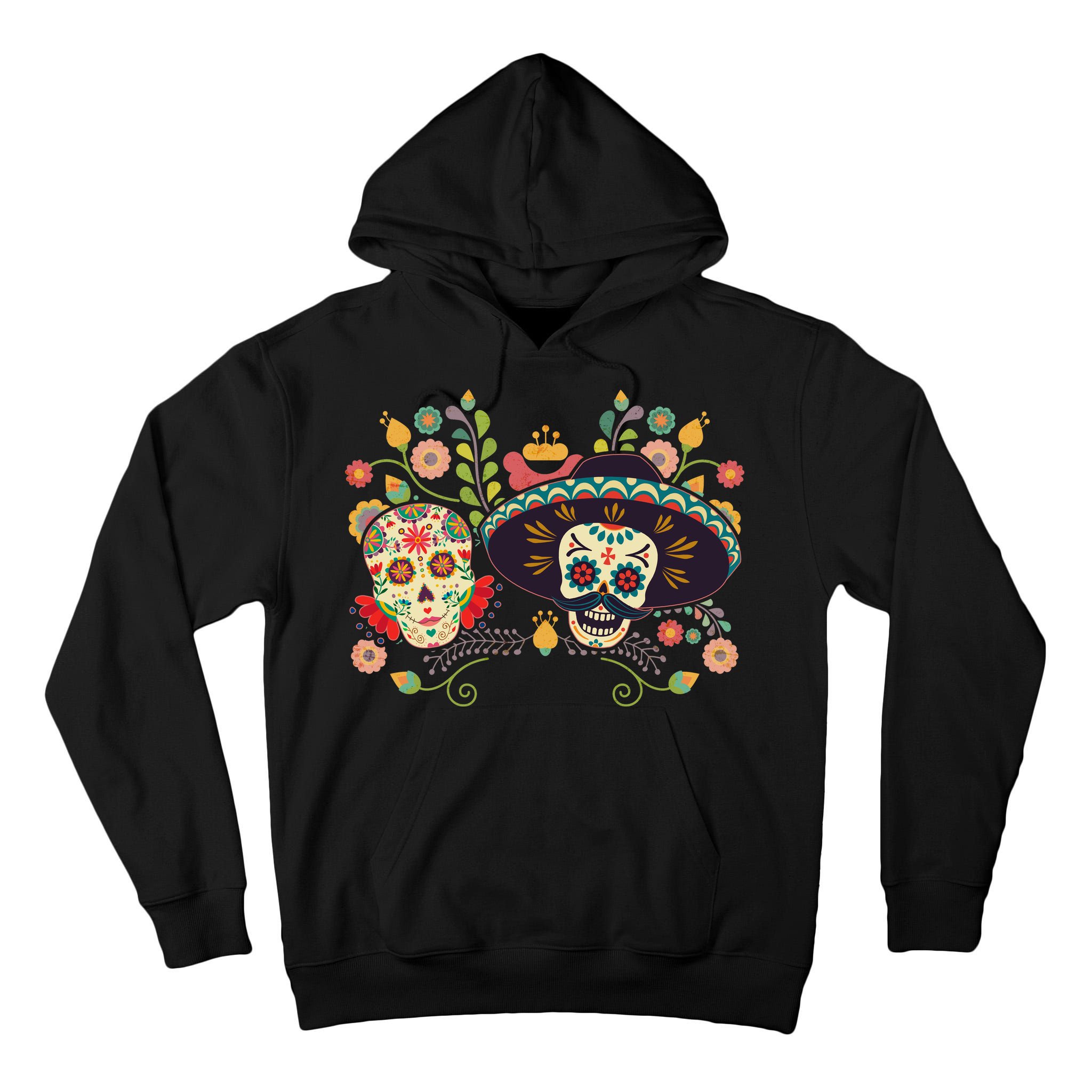 Sugar Skulls Day of the Dead Tall Hoodie