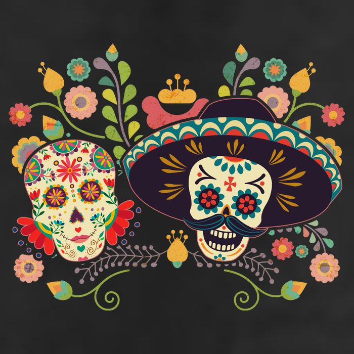 Sugar Skulls Day of the Dead Microfiber Hand Towel