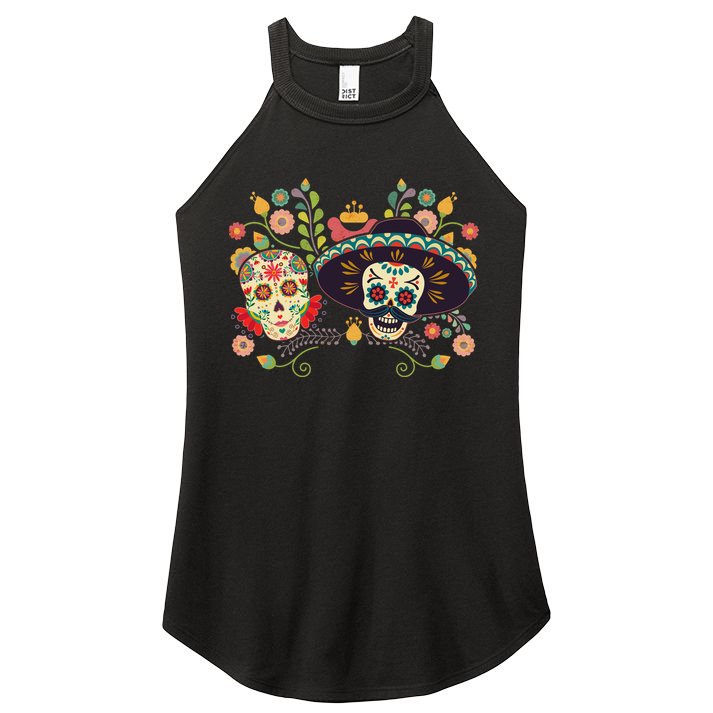 Sugar Skulls Day of the Dead Women's Perfect Tri Rocker Tank