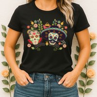 Sugar Skulls Day of the Dead Womens T-Shirt