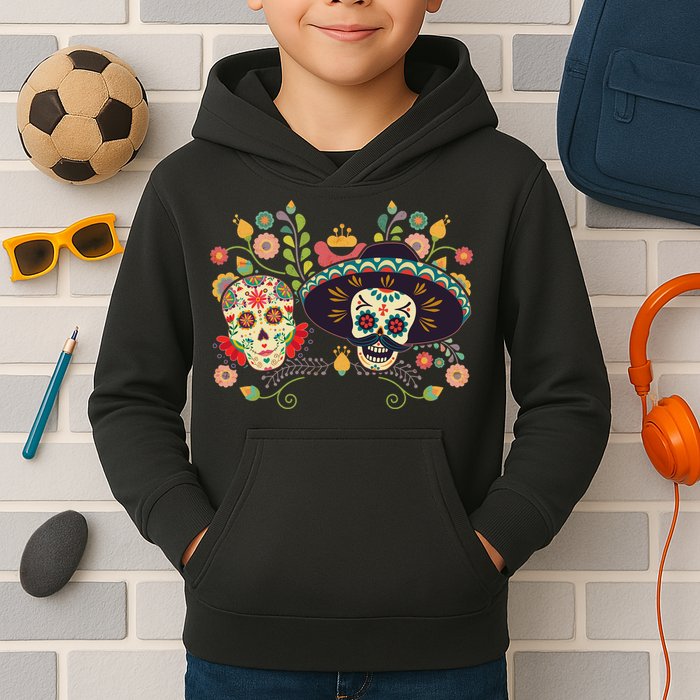 Sugar Skulls Day of the Dead Kids Hoodie