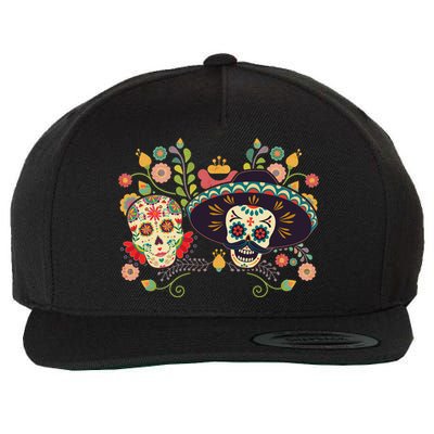 Sugar Skulls Day of the Dead Wool Snapback Cap