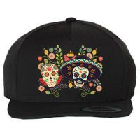 Sugar Skulls Day of the Dead Wool Snapback Cap