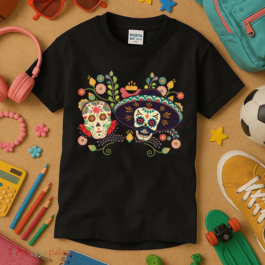 Sugar Skulls Day of the Dead Kids T-Shirt