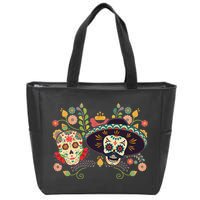 Sugar Skulls Day of the Dead Zip Tote Bag