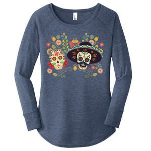 Sugar Skulls Day of the Dead Women's Perfect Tri Tunic Long Sleeve Shirt