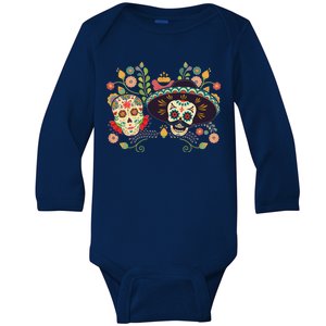 Sugar Skulls Day of the Dead Baby Long Sleeve Bodysuit