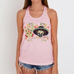 Sugar Skulls Day of the Dead Women's Knotted Racerback Tank