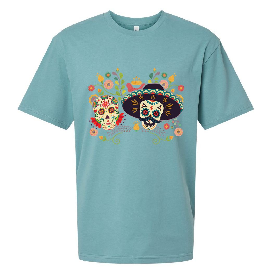 Sugar Skulls Day of the Dead Sueded Cloud Jersey T-Shirt