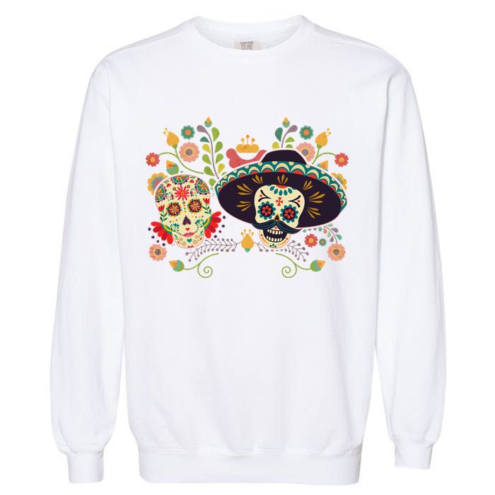 Sugar Skulls Day of the Dead Garment-Dyed Sweatshirt