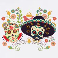 Sugar Skulls Day of the Dead Garment-Dyed Sweatshirt