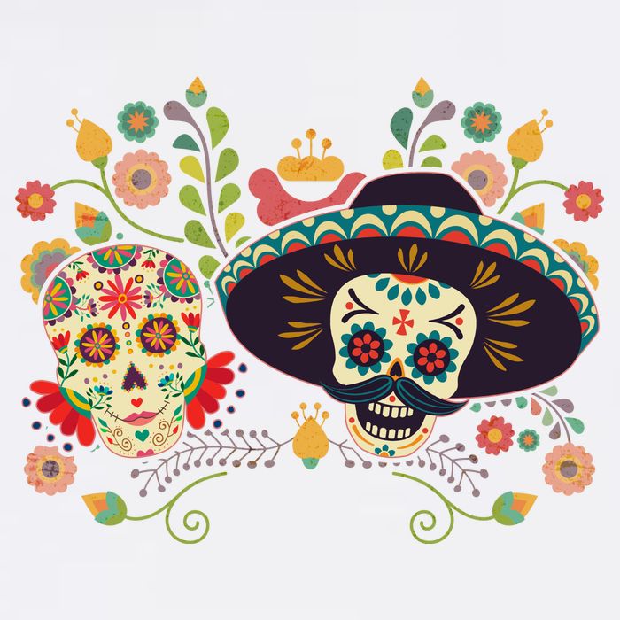 Sugar Skulls Day of the Dead Garment-Dyed Sweatshirt