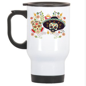 Sugar Skulls Day of the Dead Stainless Steel Travel Mug