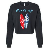 Surfs Up Hawaiian Style Cropped Pullover Crew