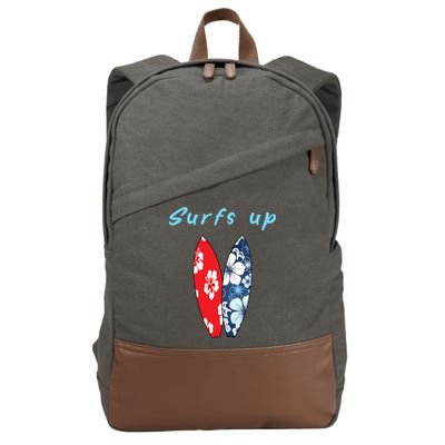 Surfs Up Hawaiian Style Cotton Canvas Backpack