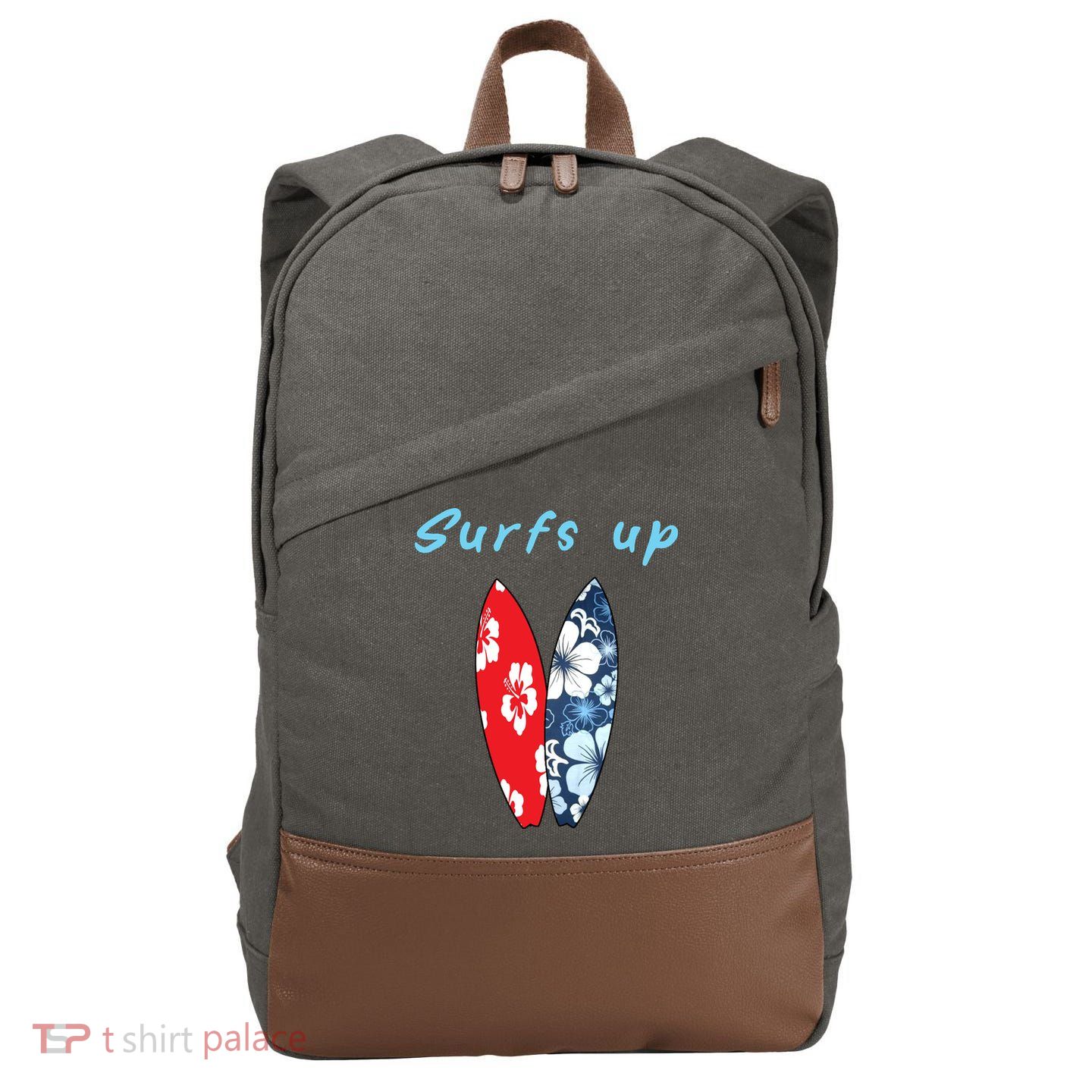 Surfs Up Hawaiian Style Cotton Canvas Backpack