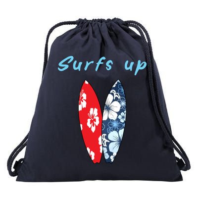 Surfs Up Hawaiian Style Drawstring Bag