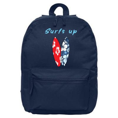 Surfs Up Hawaiian Style 16 in Basic Backpack