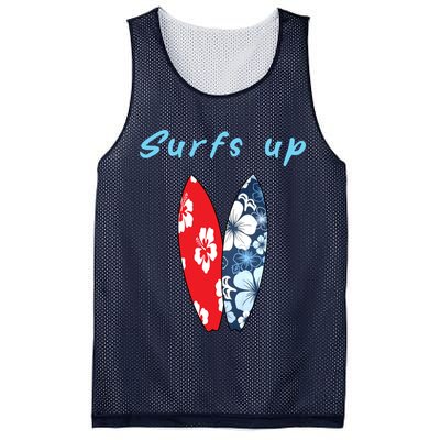 Surfs Up Hawaiian Style Mesh Reversible Basketball Jersey Tank