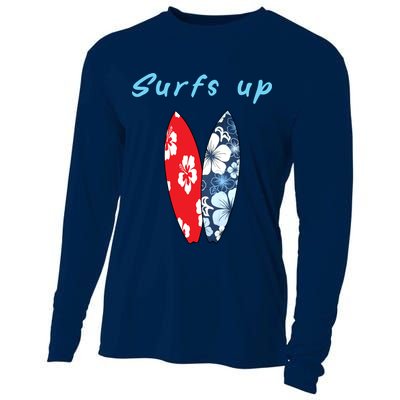 Surfs Up Hawaiian Style Cooling Performance Long Sleeve Crew