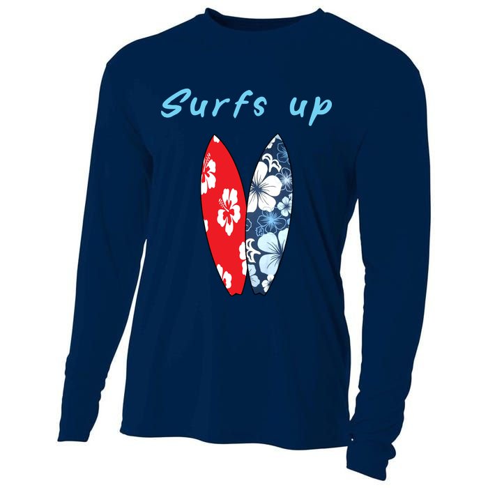 Surfs Up Hawaiian Style Cooling Performance Long Sleeve Crew