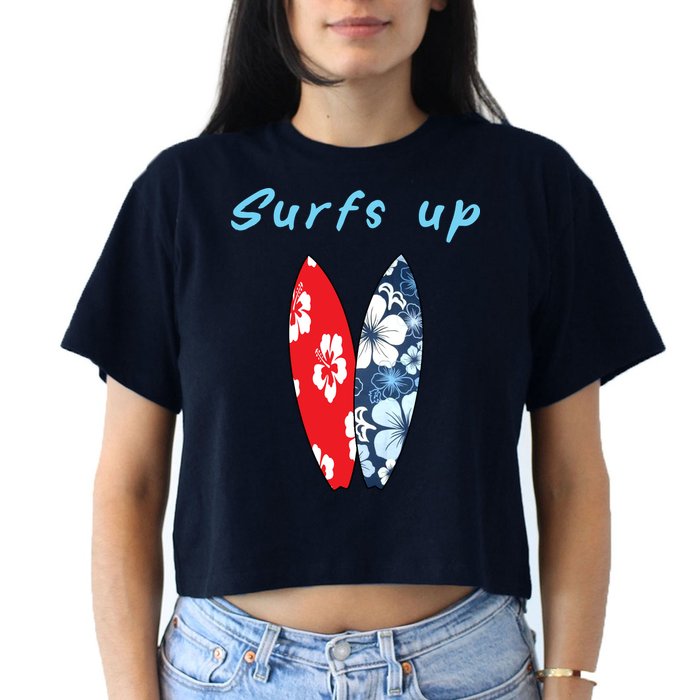 Surfs Up Hawaiian Style Crop Top