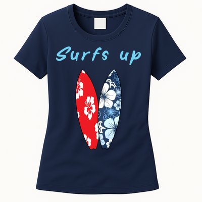 Surfs Up Hawaiian Style Womens T-Shirt
