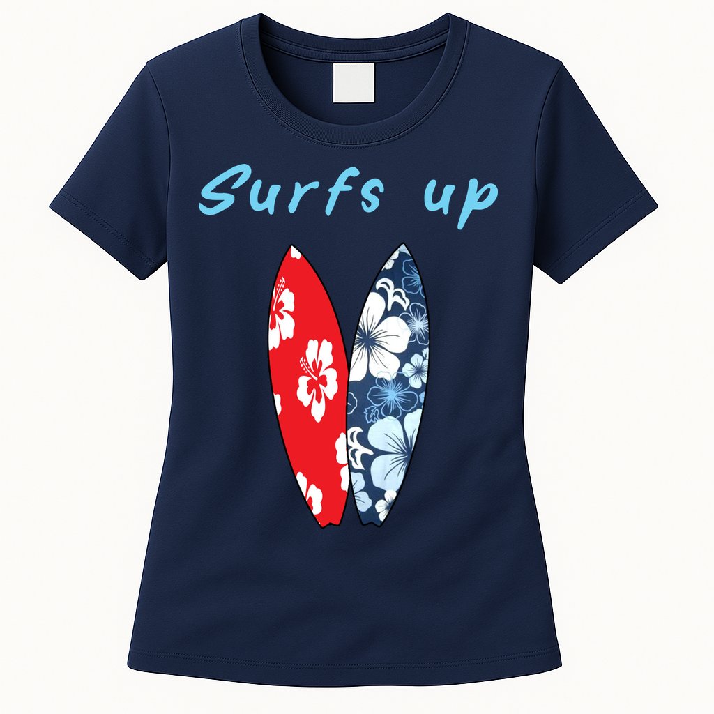 Surfs Up Hawaiian Style Womens T-Shirt