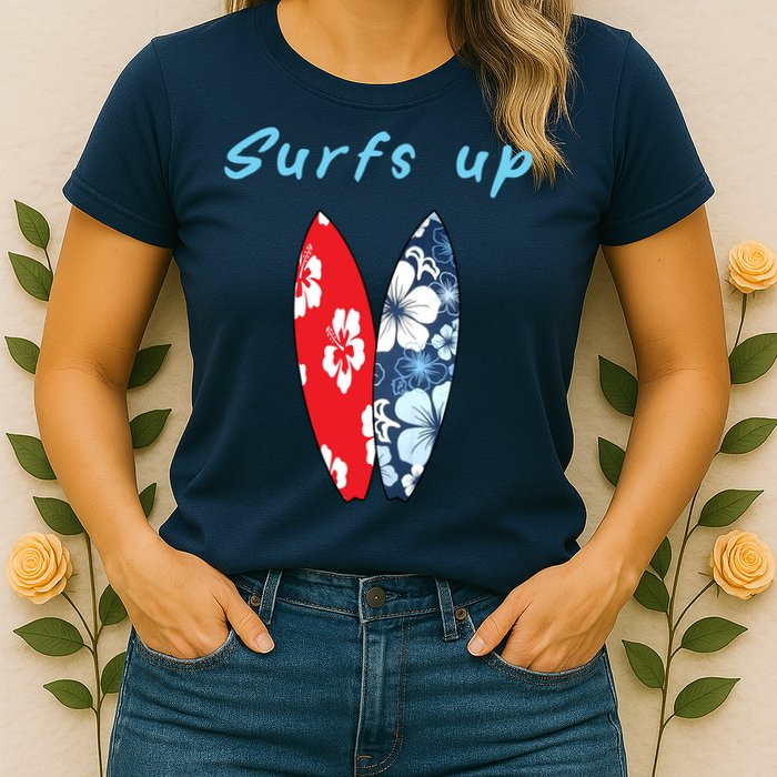 Surfs Up Hawaiian Style Womens T-Shirt