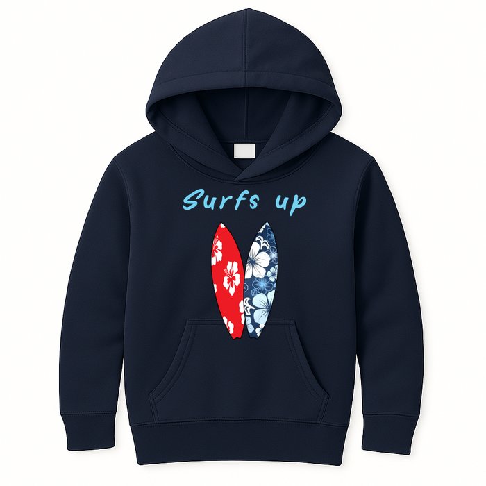 Surfs Up Hawaiian Style Kids Hoodie